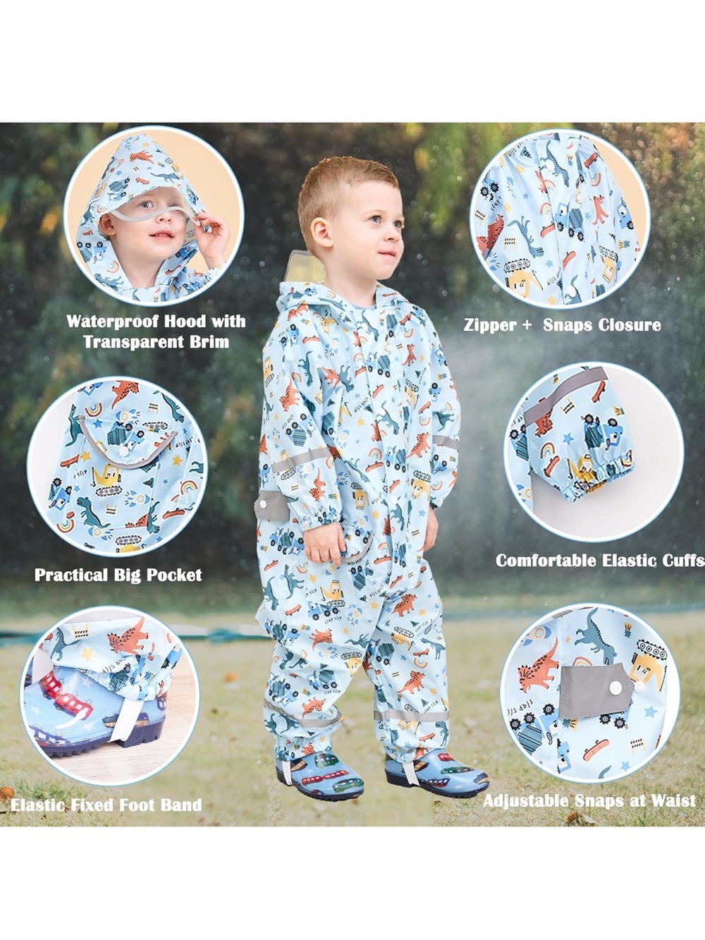 Toddler 2T-5T waterproof rain suit